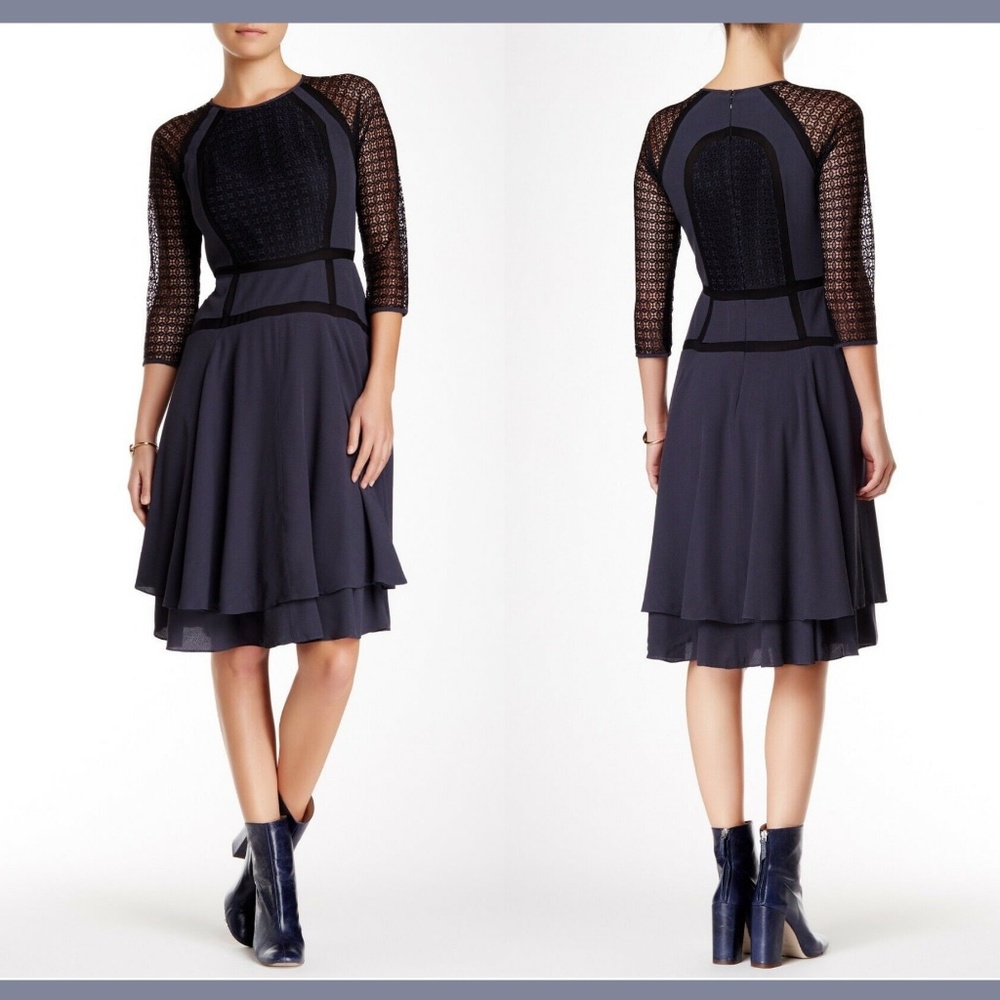 NEW‎ Rebecca Taylor Lace Trim Dress [ SZ 8 ]